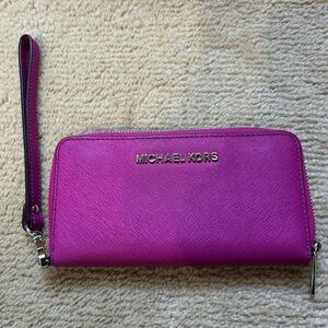 Michael Kors Fuchsia Wristlet Clutch
